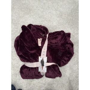 Victoria's Secret Women's Short Plush Robe burgundy Sz. M/LNEW